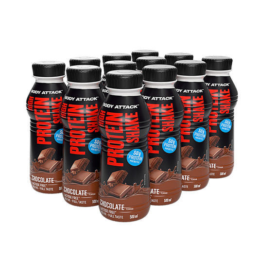 Body Attack High Protein Shake (12 x 500ml) Chocolate