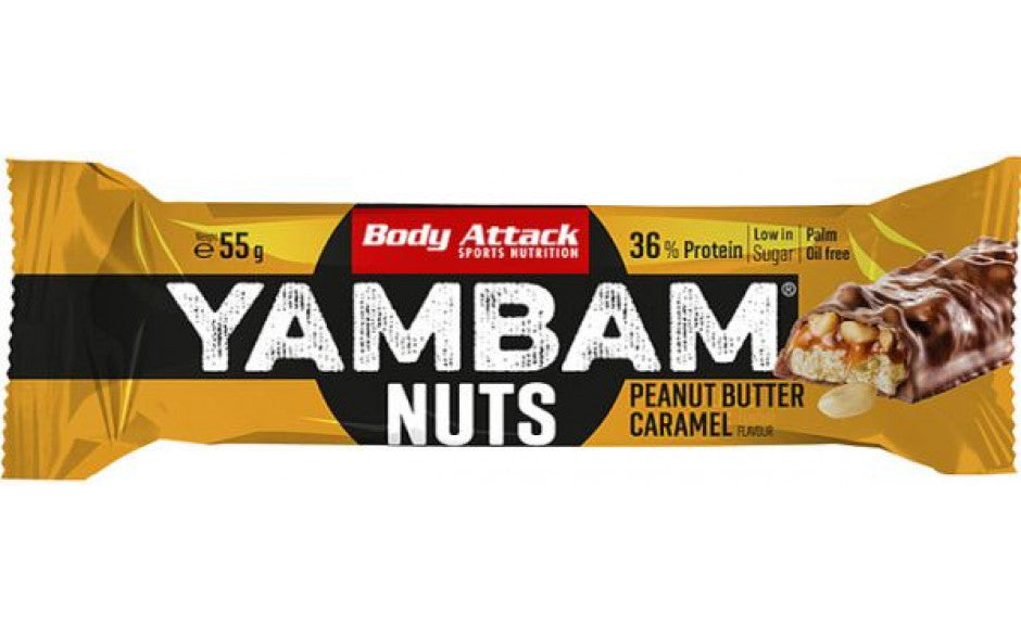 Body Attack YamBam Nuts Bar (55G) Peanut Butter Caramel