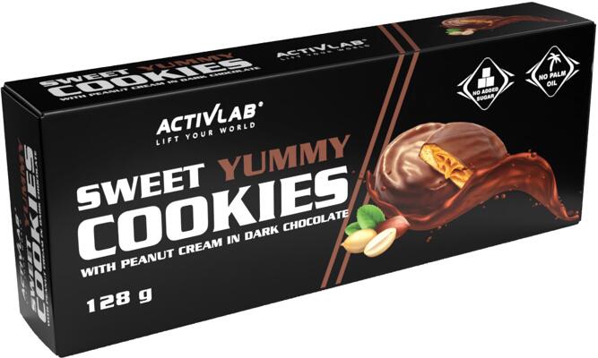 Activlab Sweet Yummy Cookies. 8 x 16 g. Nut filling in Milk Chocolate