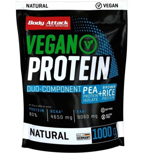 Body Attack Vegan Protein (1000g Beutel) Neutral
