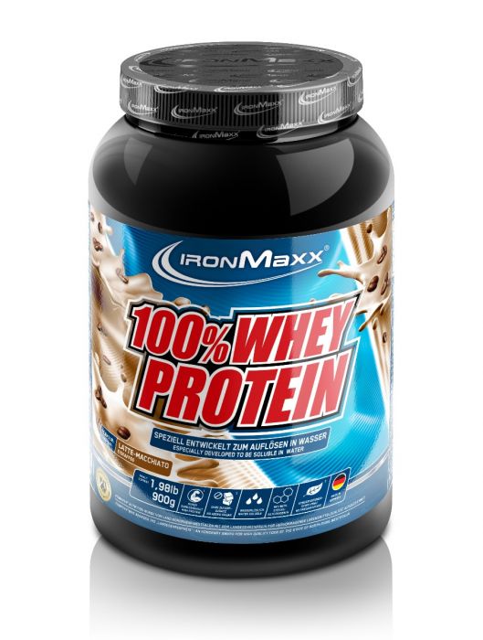 Ironmaxx 100% Whey Protein (900g Dose) Latte-Macchiato