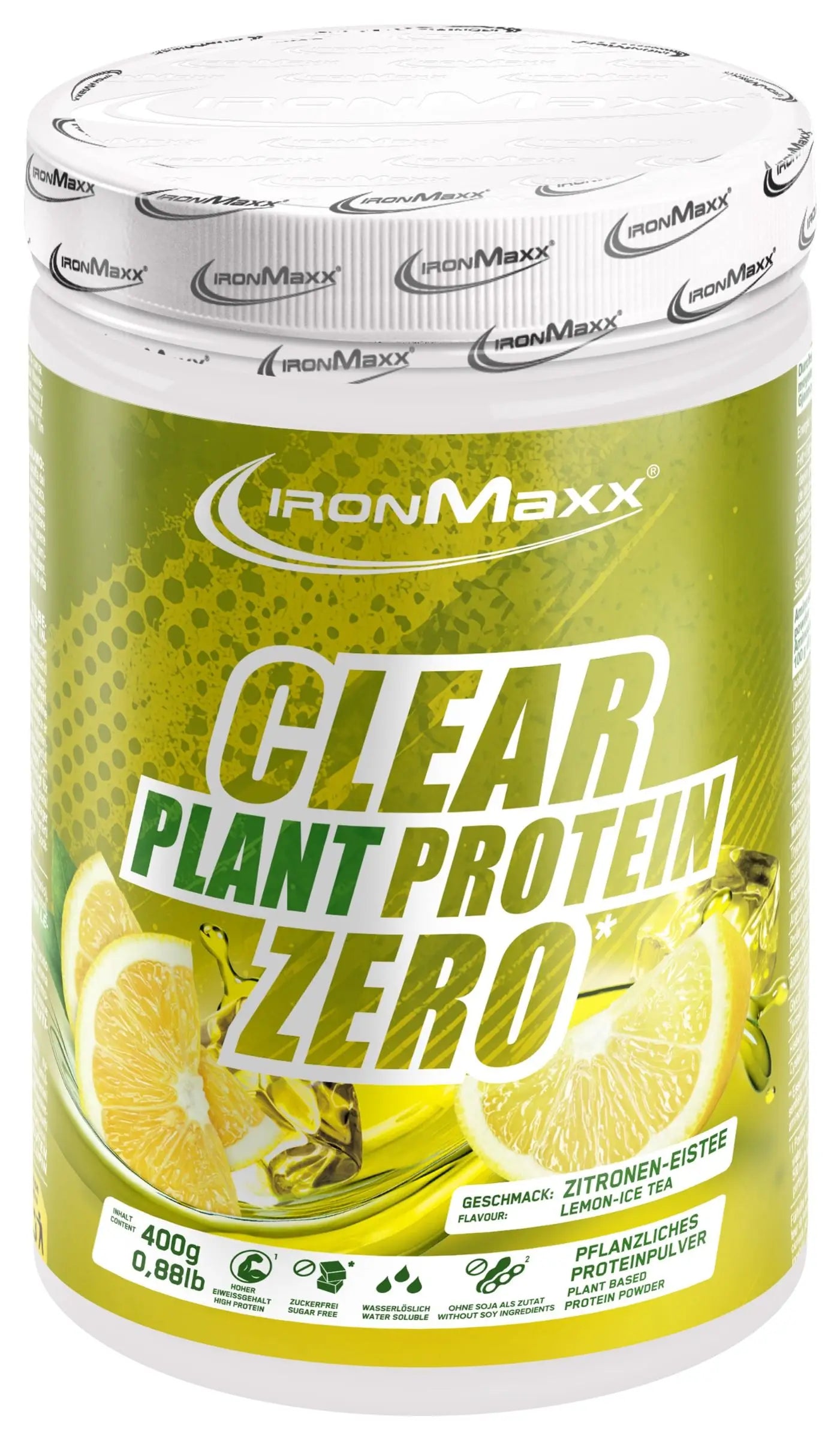 IronMaxx Clear Plant Protein Zero (400g Dose)  Lemon Ice Tea