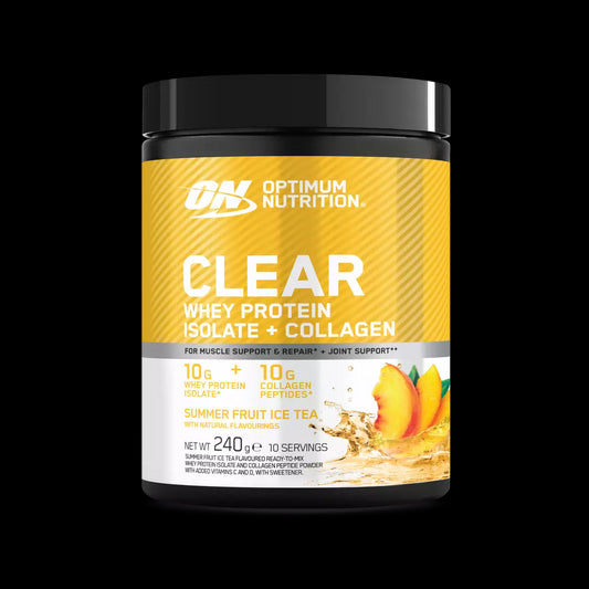 Optimum Nutrition Clear Whey Collagen (240g Dose)  Summer Fruit Ice Tea