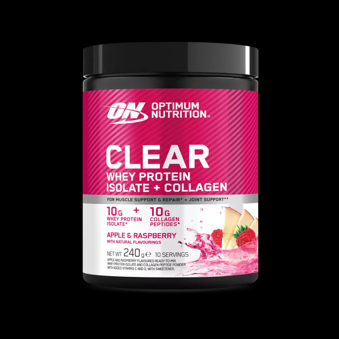 Optimum Nutrition Clear Whey Collagen (240g Dose)  Apple & Raspberry