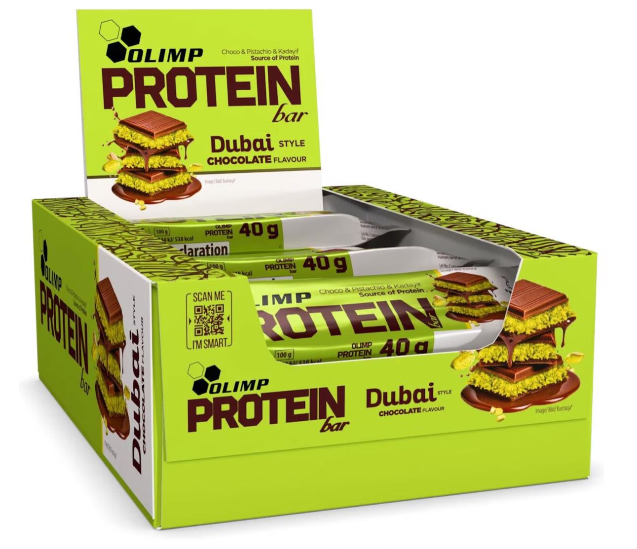 Olimp Protein Bar Dubai Style (25 x 40g)  Choco & Pistachio & Kadayif