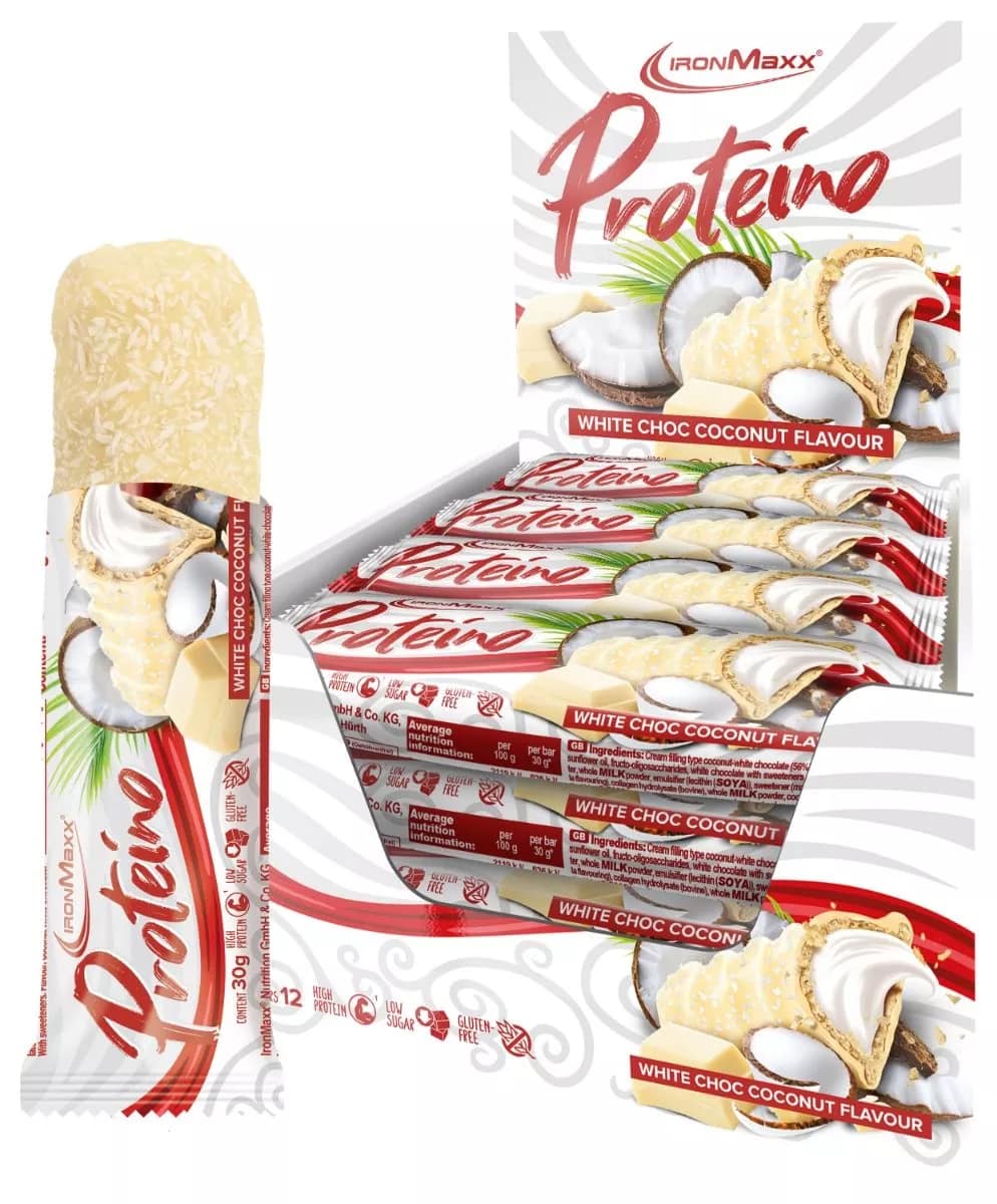 IronMaxx Proteino Protein Bar (12 x 30G) White Chocolate Coconut