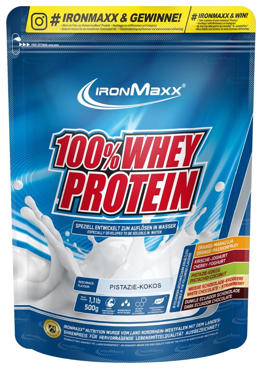IronMaxx 100% Whey Protein (500g Beutel)  Pistachio-Coconut