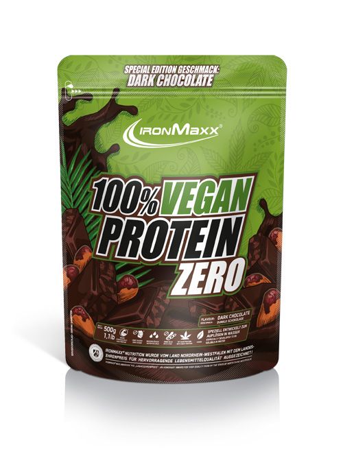 IronMaxx 100% Vegan Protein Zero (500g Beutel) Dark Chocolate