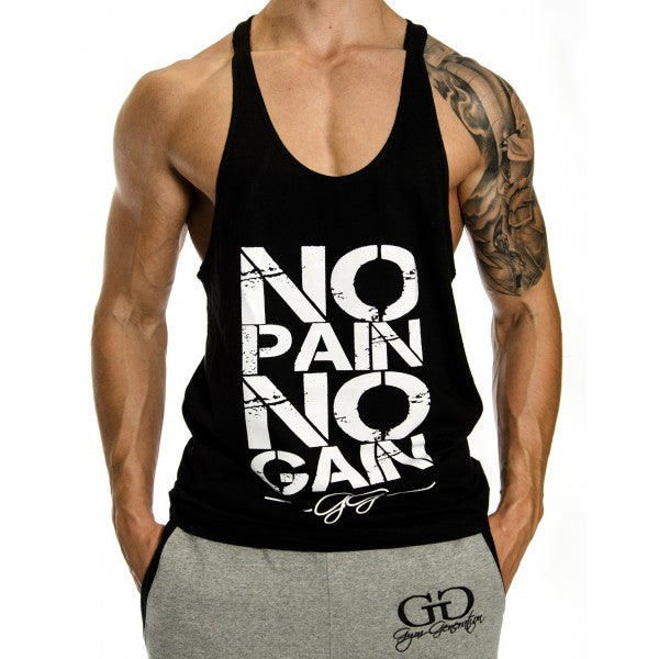 Gym Generation No Pain No Gain Stringer BLACK XL