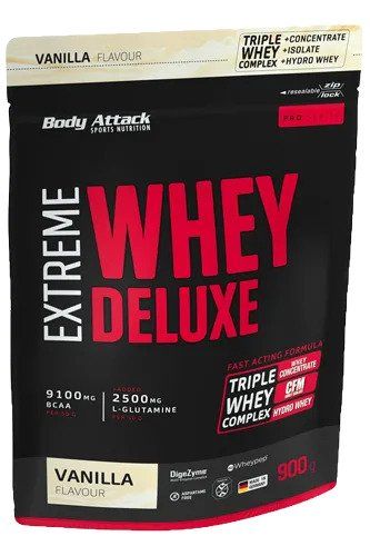 Body Attack Extreme Whey Deluxe (900g Beutel) Vanille