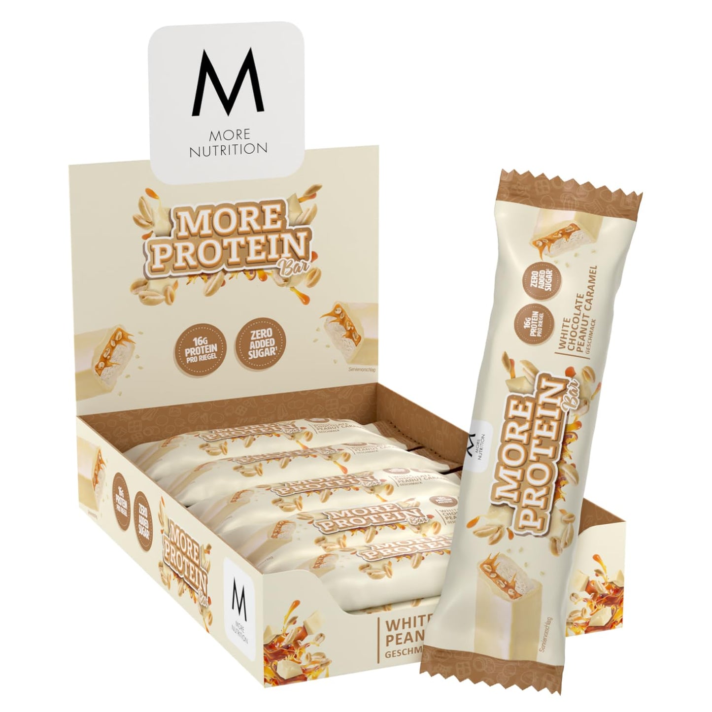 More Nutrition More Protein Bar (10 x 50g) White Chocolate Peanut Caramel