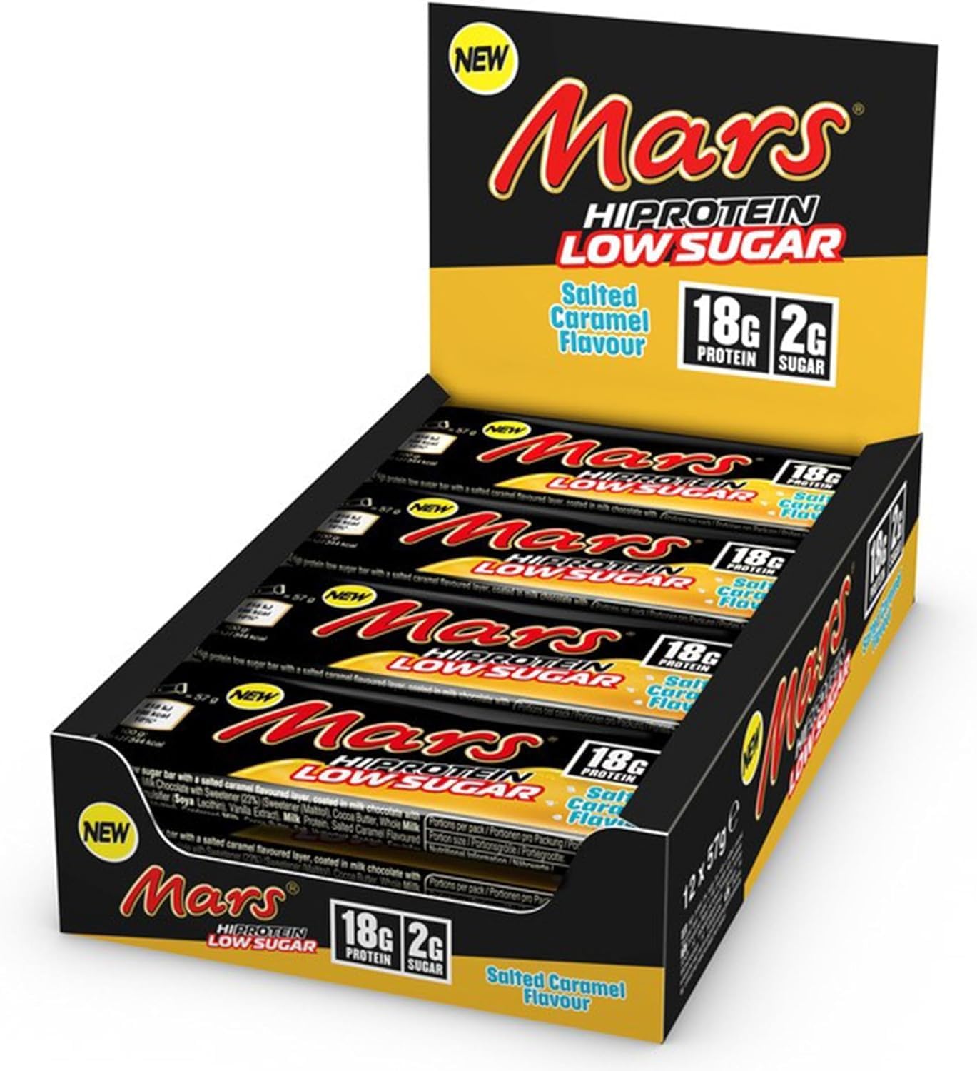 Mars Hi Protein Low Sugar Bar (12 x 57g) Salted Caramel