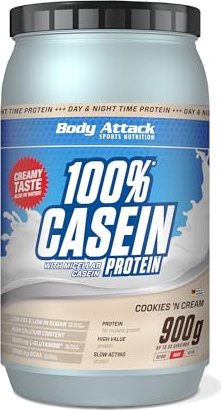 Body Attack 100 % Casein Protein (900g Dose)  Cookies and Cream