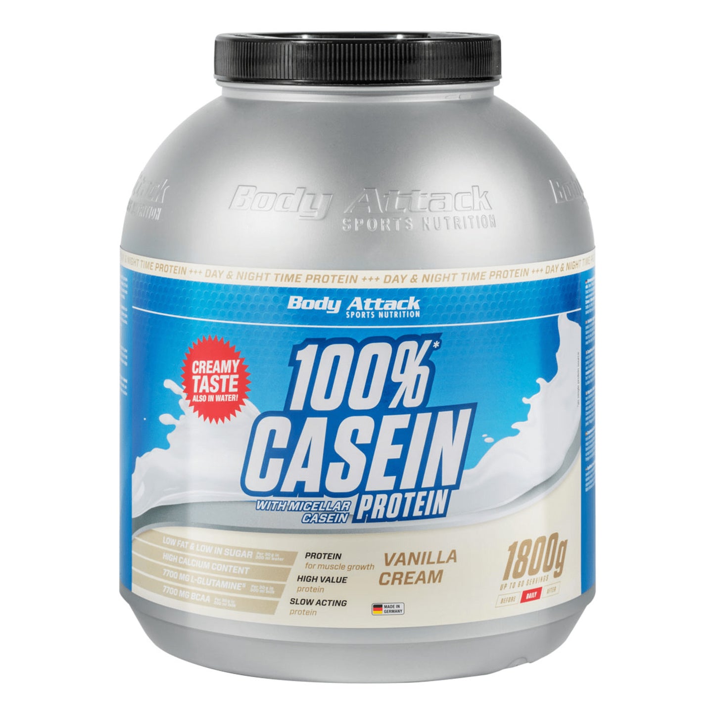 Body Attack 100 % Casein Protein (1800g Dose) Vanille