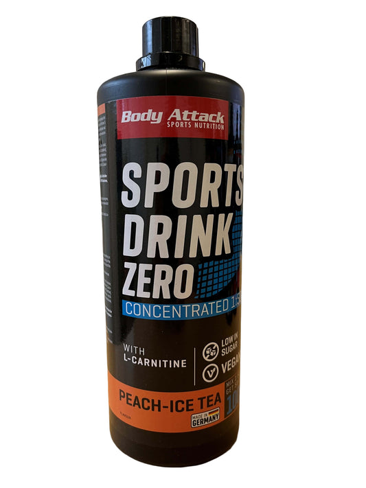 Body Attack Sports Drink Zero (1000 ml)  Peach Ice Tea