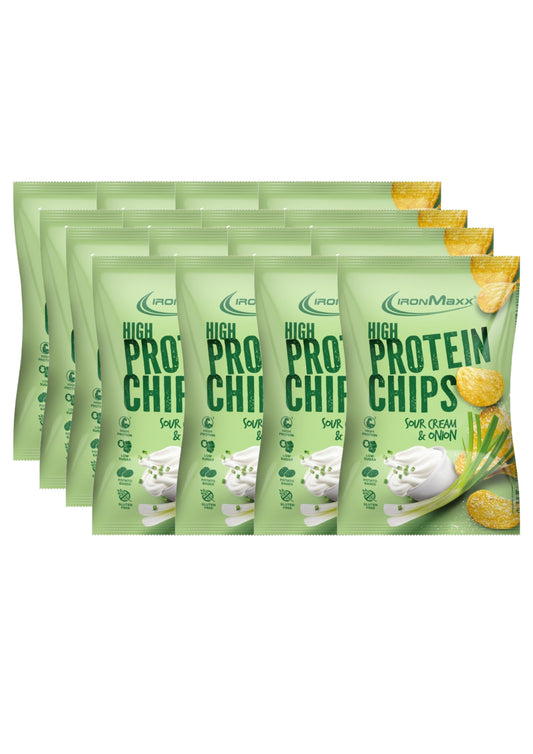 IronMaxx High Protein Chips (16 x 50g) Sour Cream & Onion