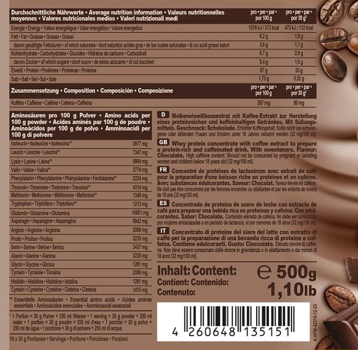 IronMaxx Proteccino Instant Protein - Coffee Drink (500G Dose) Chocolate