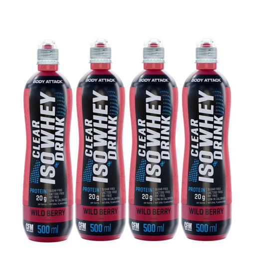 Body Attack Clear Iso Whey Drink (12 x 500ml) Wildberry