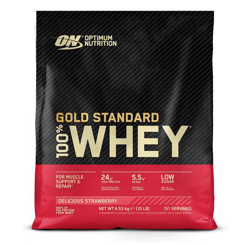 Optimum Nutrition 100% Whey Gold Standard (4540g Beutel) Delicious Strawberry