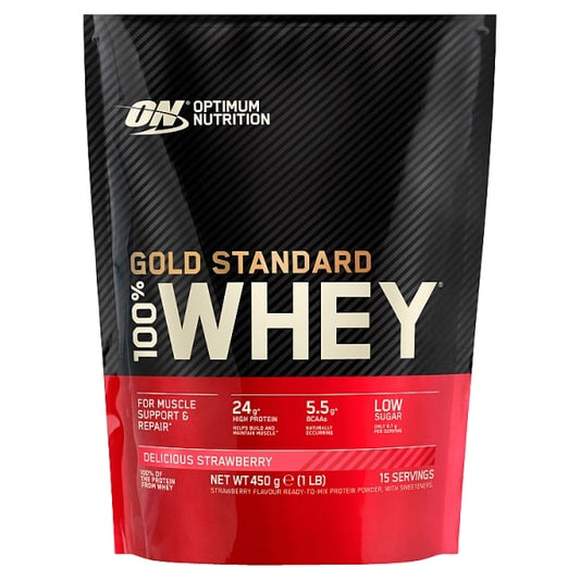 Optimum Nutrition 100% Whey Gold Standard (450g Beutel) Delicious Strawberry