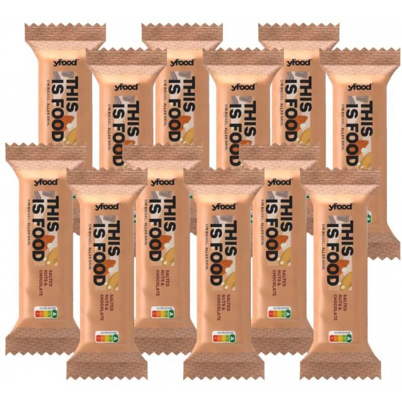 Yfood High-Protein Bar (12 x 60G) Salted Nuts & Chocolate