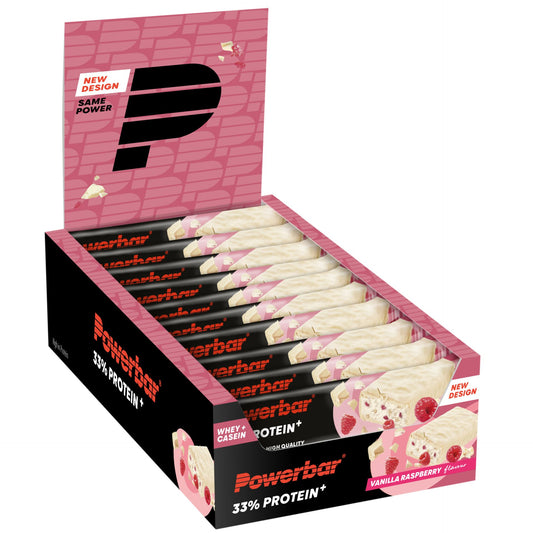 PowerBar 33% Protein Plus Bar (10 x 90g) Vanilla-Raspberry