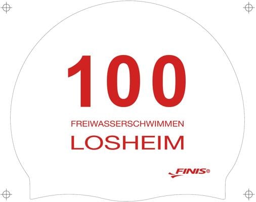 Finis Custom Silicone Adult Cap White/Red - Losheim - G200110SR