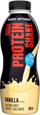 Body Attack High Protein Shake. 12 x 500 ml Flasche