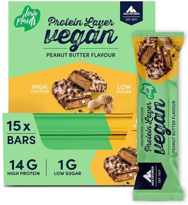 Multipower Vegan Protein Layer Bar. 15 x 55g Riegel