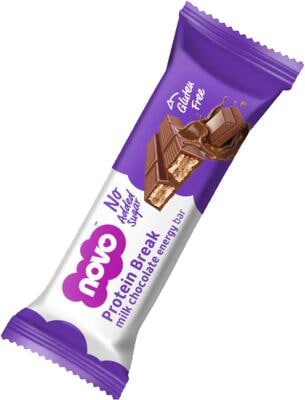 Novo Nutrition Protein Break Bar. 16 x 21.5 g Riegel. Milk Chocolate