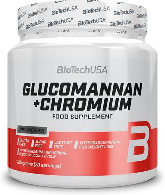 BioTech USA Glucomannan + Chromium. 225 g Dose. Unflavoured