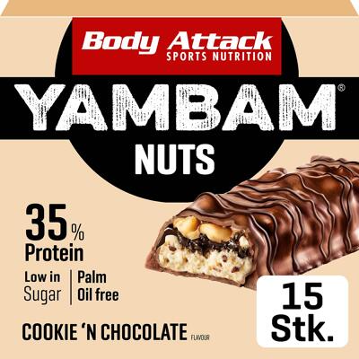 Body Attack Yambam Nuts. 15 x 55 g Riegel