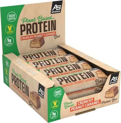 All Stars Plant Based Protein Bar. 15 x 45 g Riegel. Crunchy Peanut Caramel