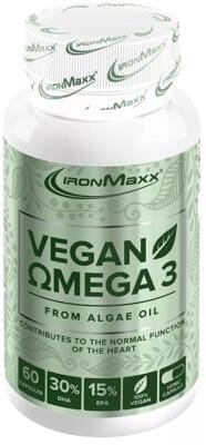 IronMaxx Vegan Omega 3. 60 Kapseln Dose
