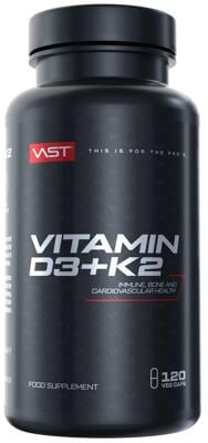 VAST Sports Vitamin D3 + K2. Kapseln