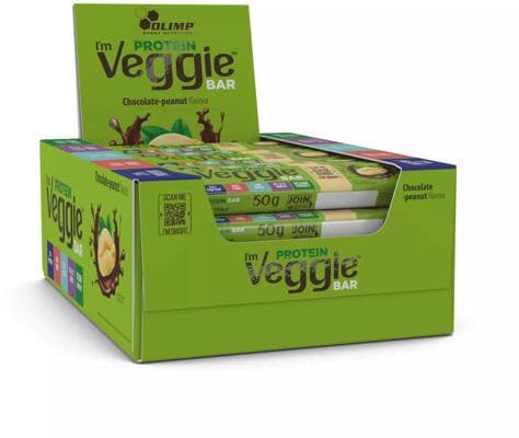 Olimp Im Veggie Protein Bar. 25 x 50 g Riegel. Chocolate Peanut
