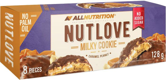Allnutrition Nutlove Milky Cookie. 128 g Packung. Caramel Peanut
