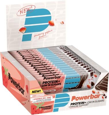 PowerBar Protein Plus Low Sugars Immune Support Bar. 16 x 35 g Riegel