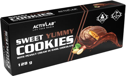 Activlab Sweet Yummy Cookies. 8 x 16 g. Nut filling in Milk Chocolate
