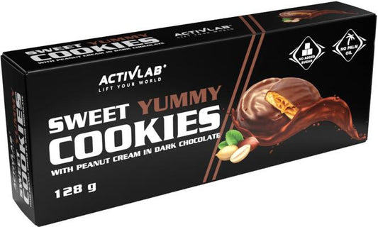 Activlab Sweet Yummy Cookies. 8 x 16 g. Nut filling in Milk Chocolate