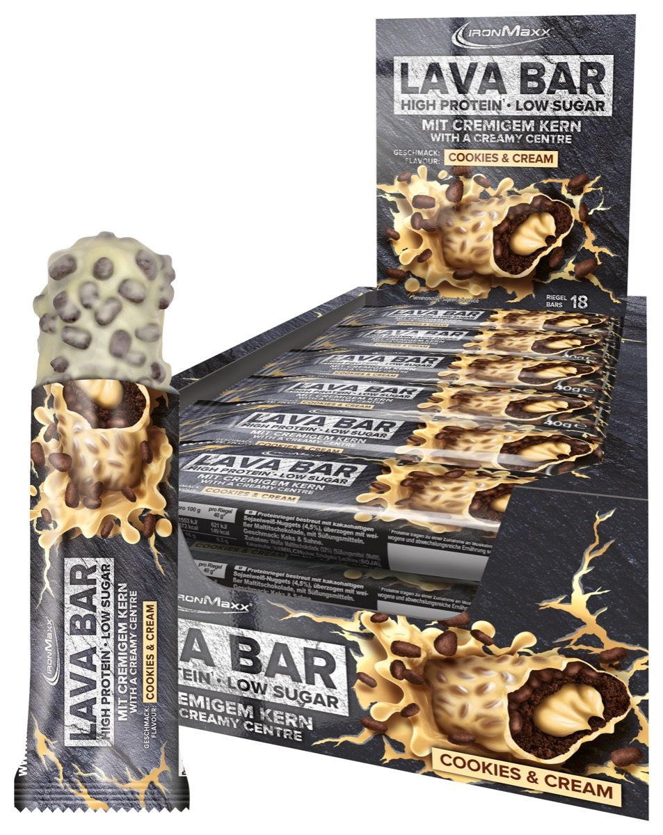 IronMaxx Lava Bar (18 x 40G)  Cookies and Cream