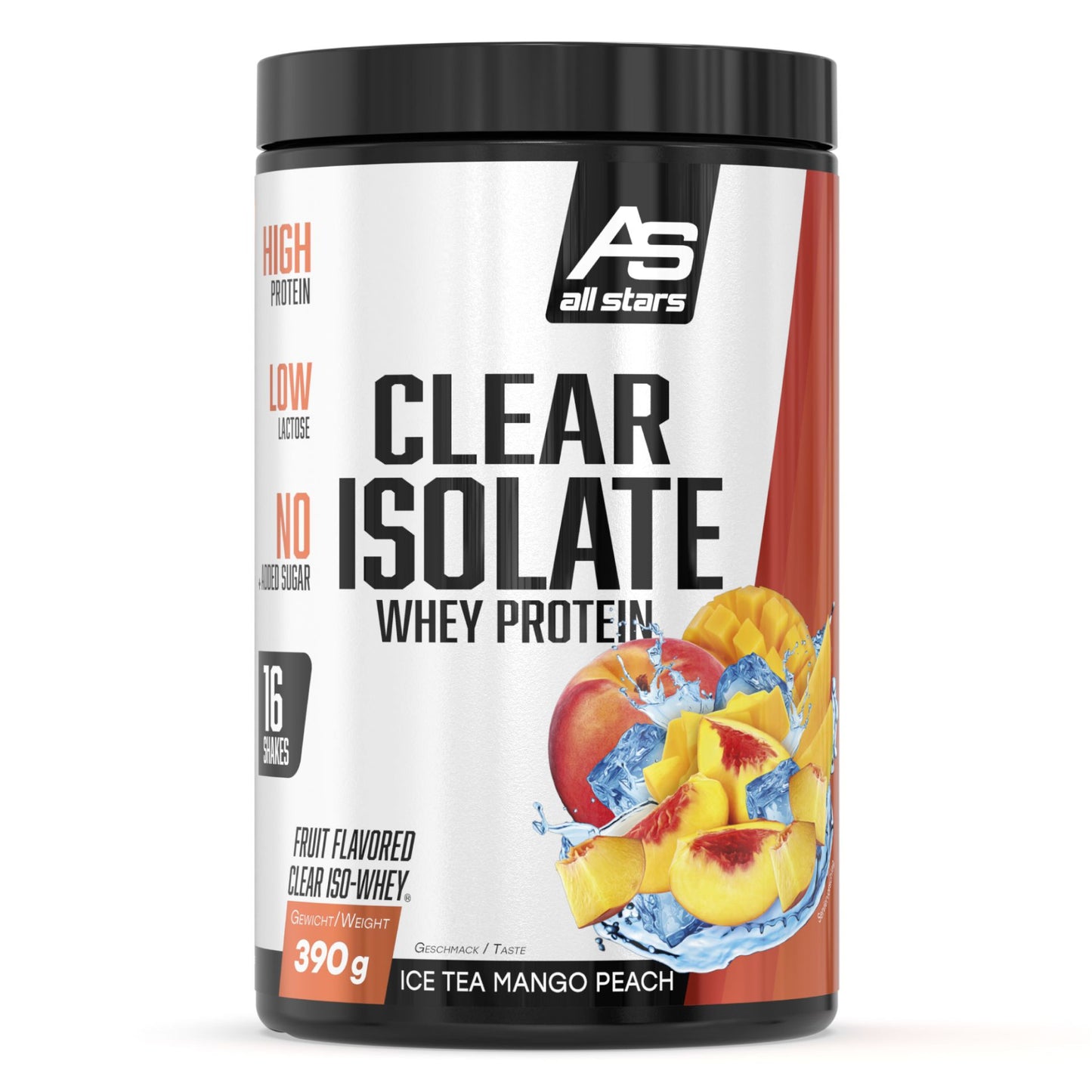 All Stars Clear Isolate Whey Protein (390g Dose) Ice Tea Mango Peach