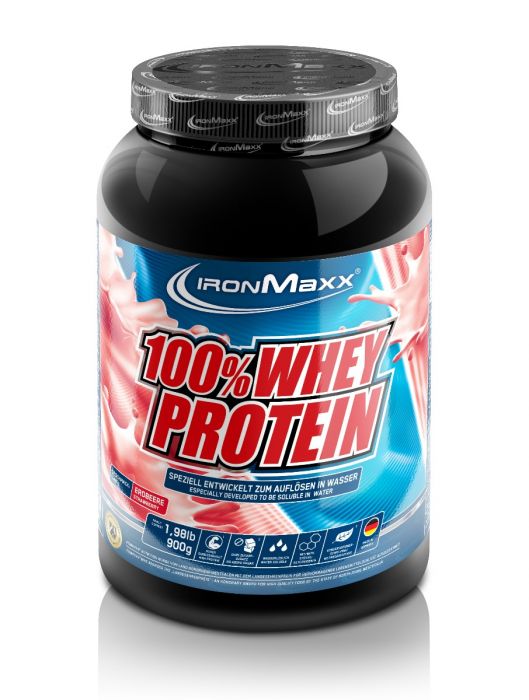 Ironmaxx 100% Whey Protein (900g Dose) Erdbeer