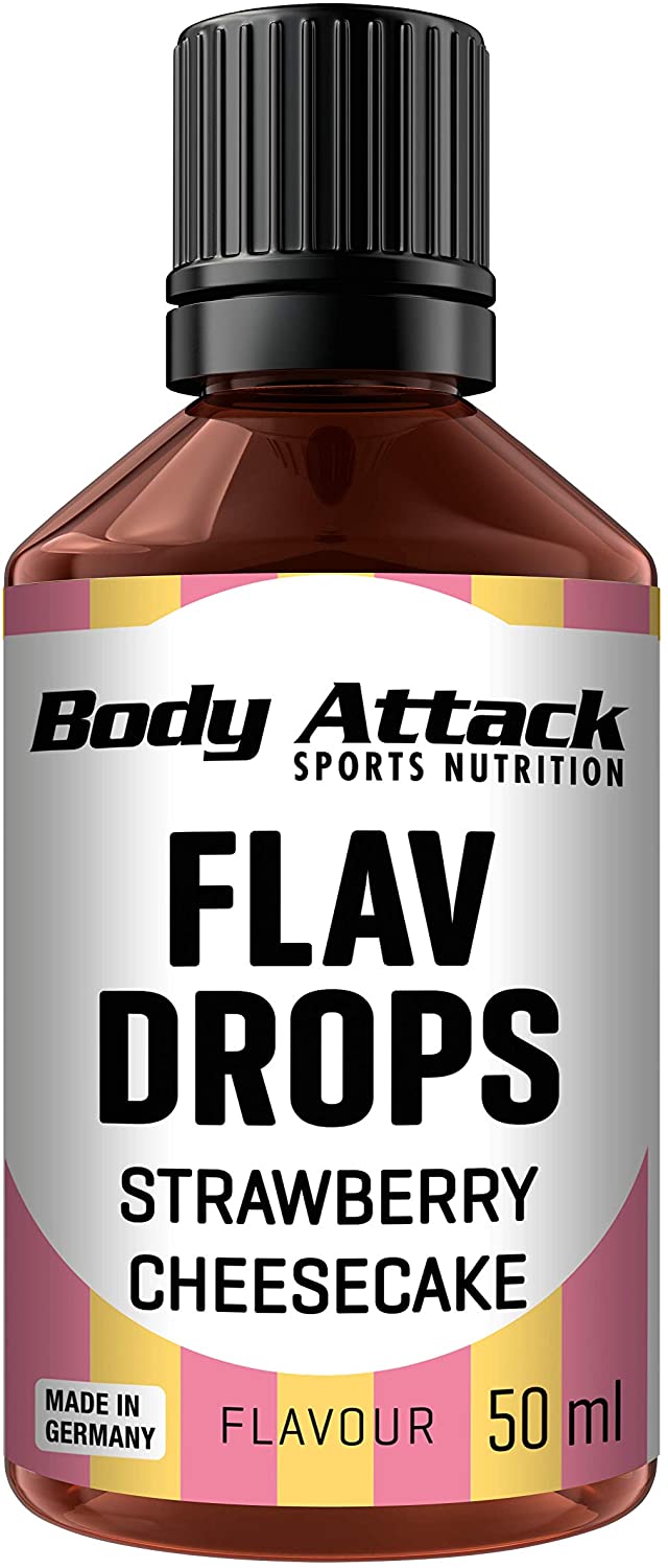 Body Attack Flav Drops (50ml)  Strawberry Cheesecake