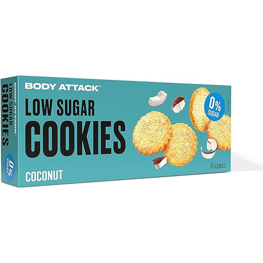 Body Attack Low Sugar Cookies (115g) Coconut