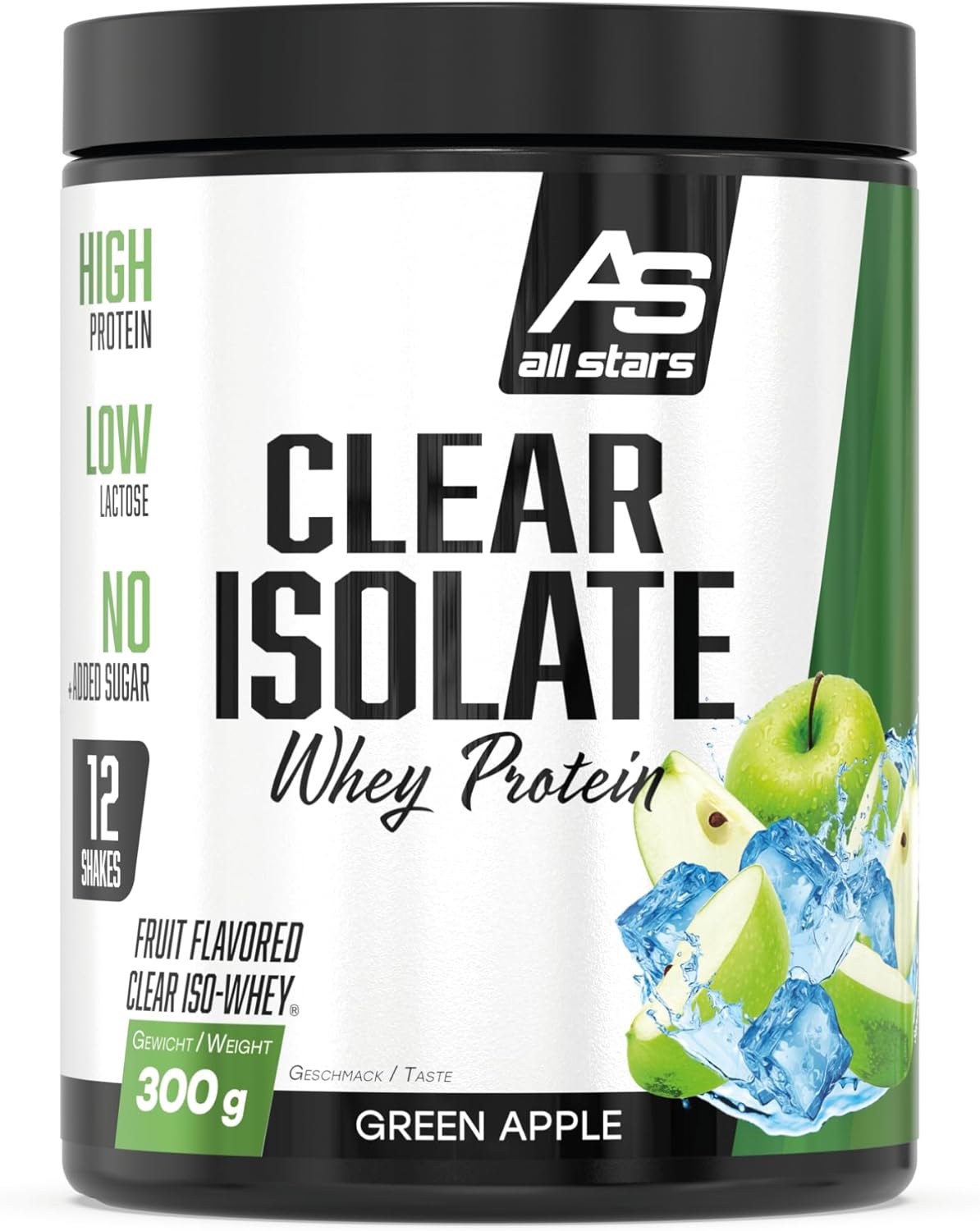 AllStars Clear Isolate Whey Protein (300g Dose)  Green Apple