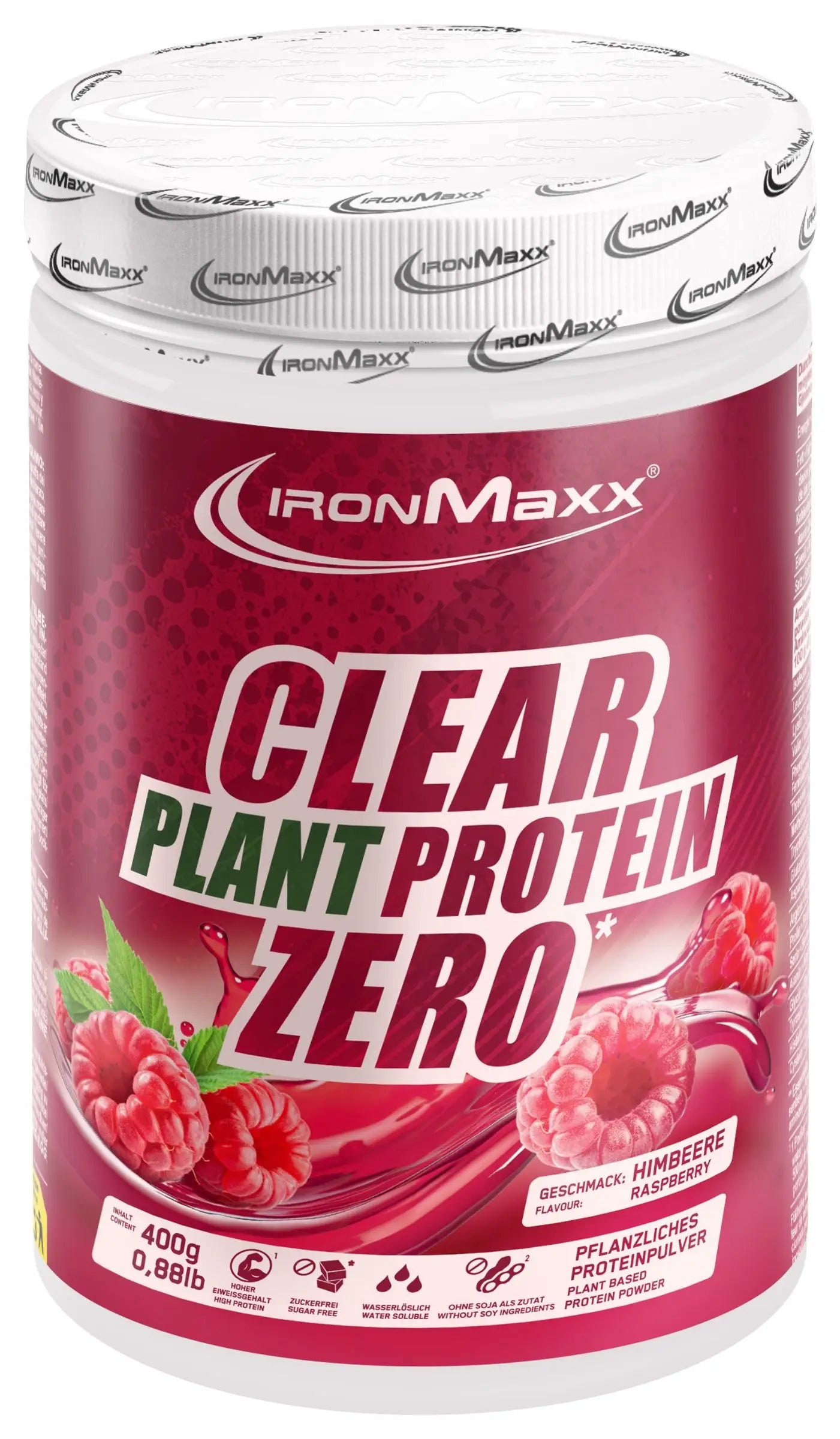 IronMaxx Clear Plant Protein Zero (400g Dose) Raspberry