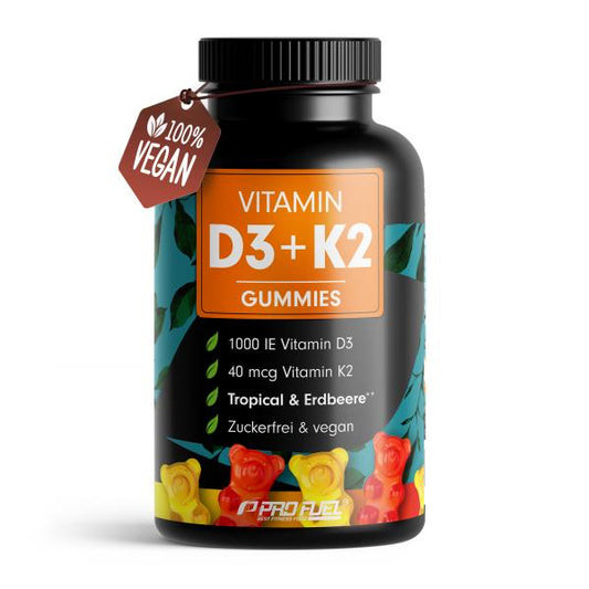 ProFuel Vitamin D3 + K2 Gummies (150g Dose)  Tropical & Erdbeere