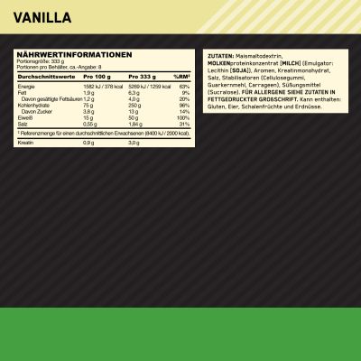 Optimum Nutrition Serious Mass (2660g Dose)  Vanilla