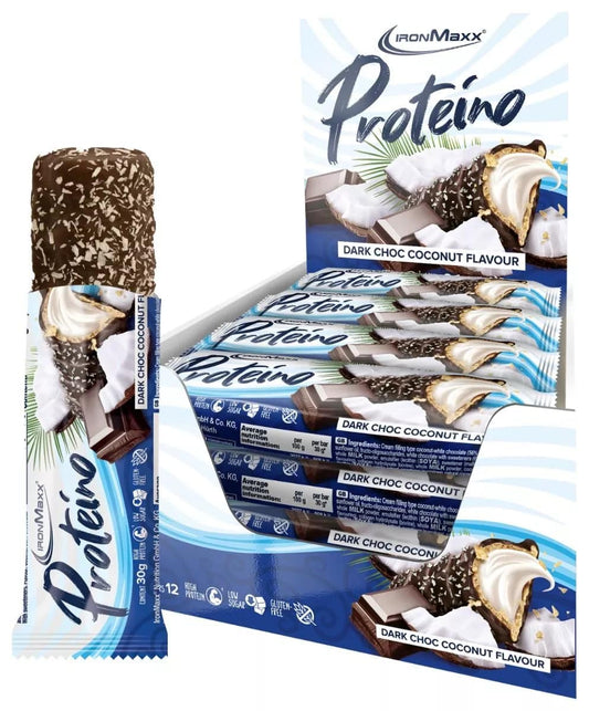 IronMaxx Proteino Protein Bar (12 x 30G) Dark Chocolate Coconut